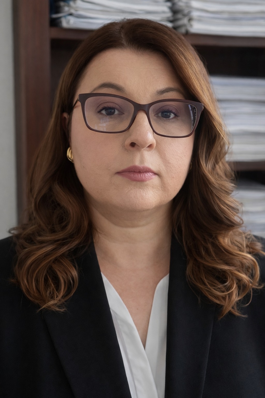Avocat Cristina Farcaș în cabinetul său din Iași